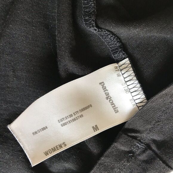 Patagonia Winnow A-line 3/4 Slv Dress M Black Organic Cotton Tencel Twist Front - Picture 6 of 10